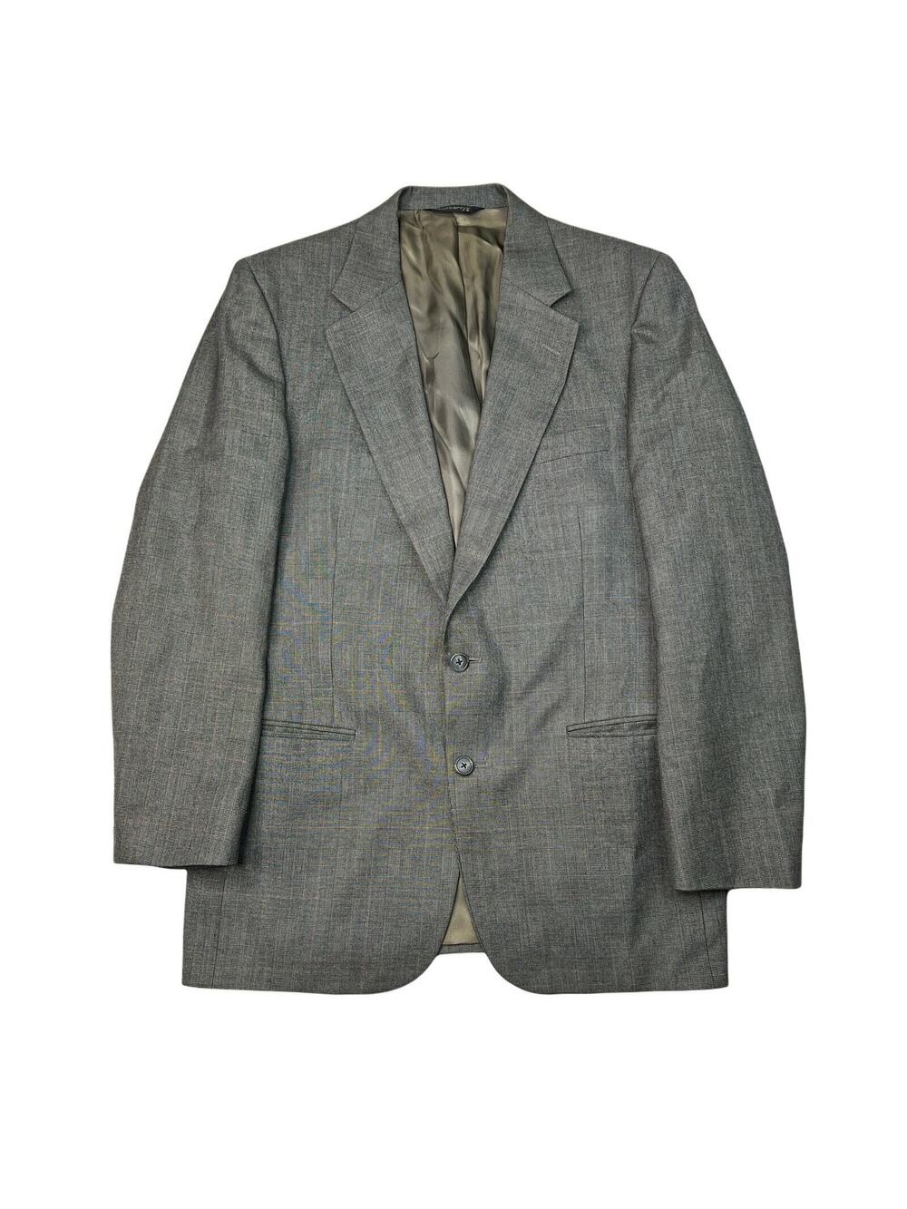 Burberrys VTG 80s Plaid Wool Suit Jacket 2 Button Blazer Sport Coat Brown 40R